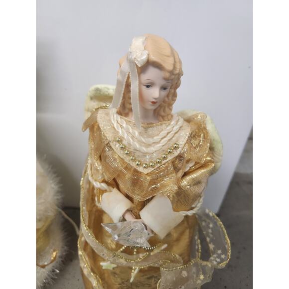 Pair vintage angel tree toppers - Picture 2 of 5